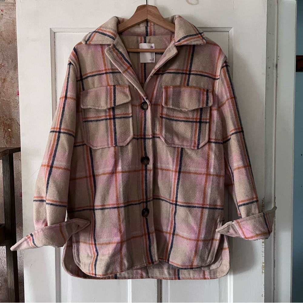 SO Brand Plaid Shacket NWOT